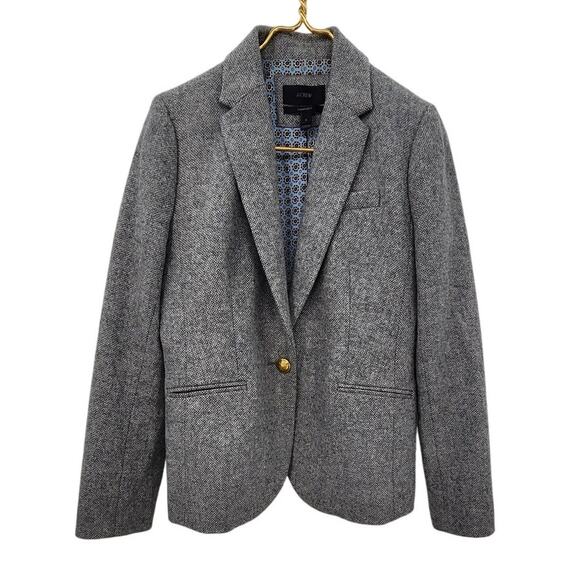 J. Crew The Campbell Blazer 100% Wool Grey Size 6 - Picture 6 of 16